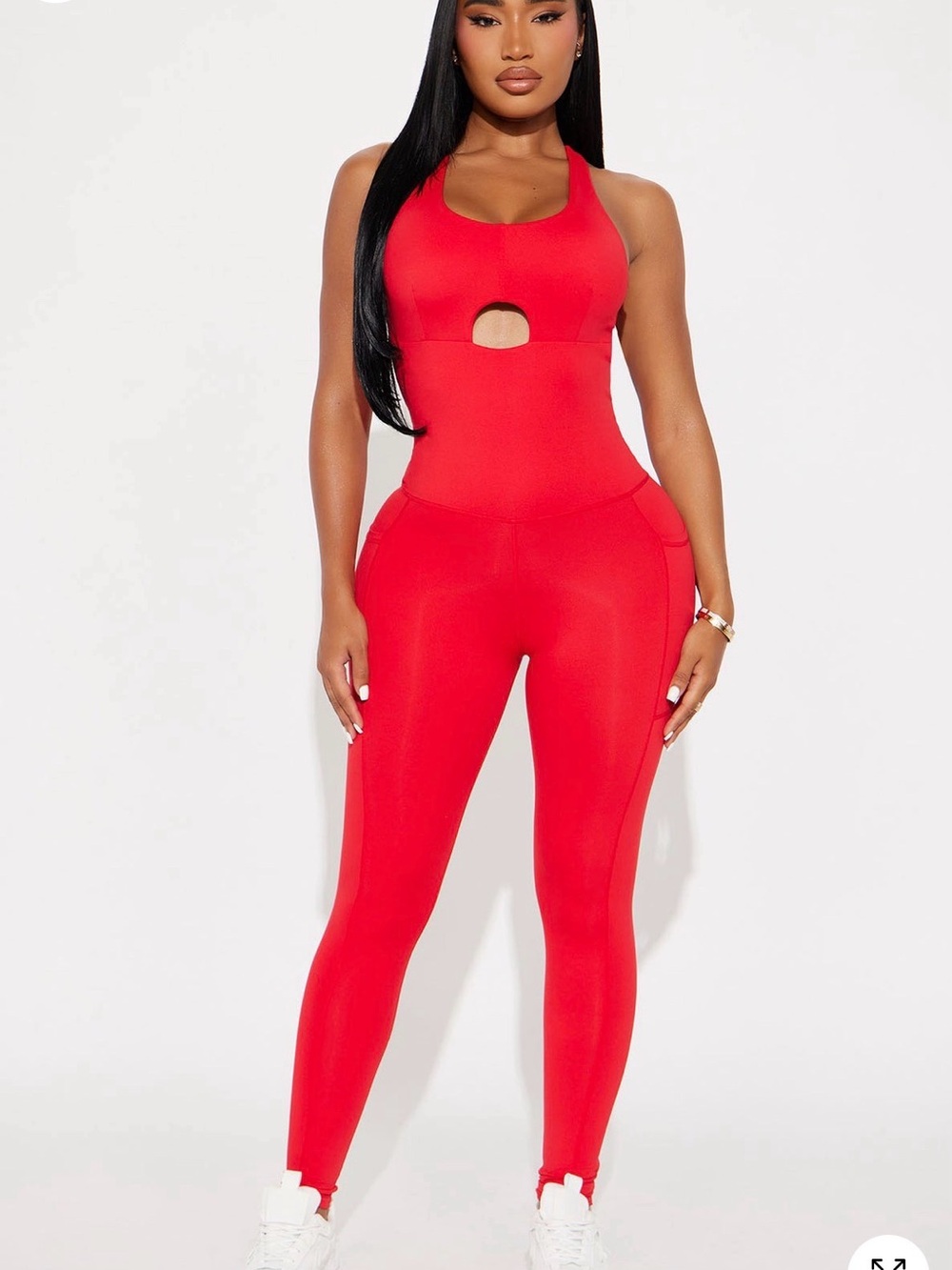 Pump it up active jumpsuit red from fashionnova